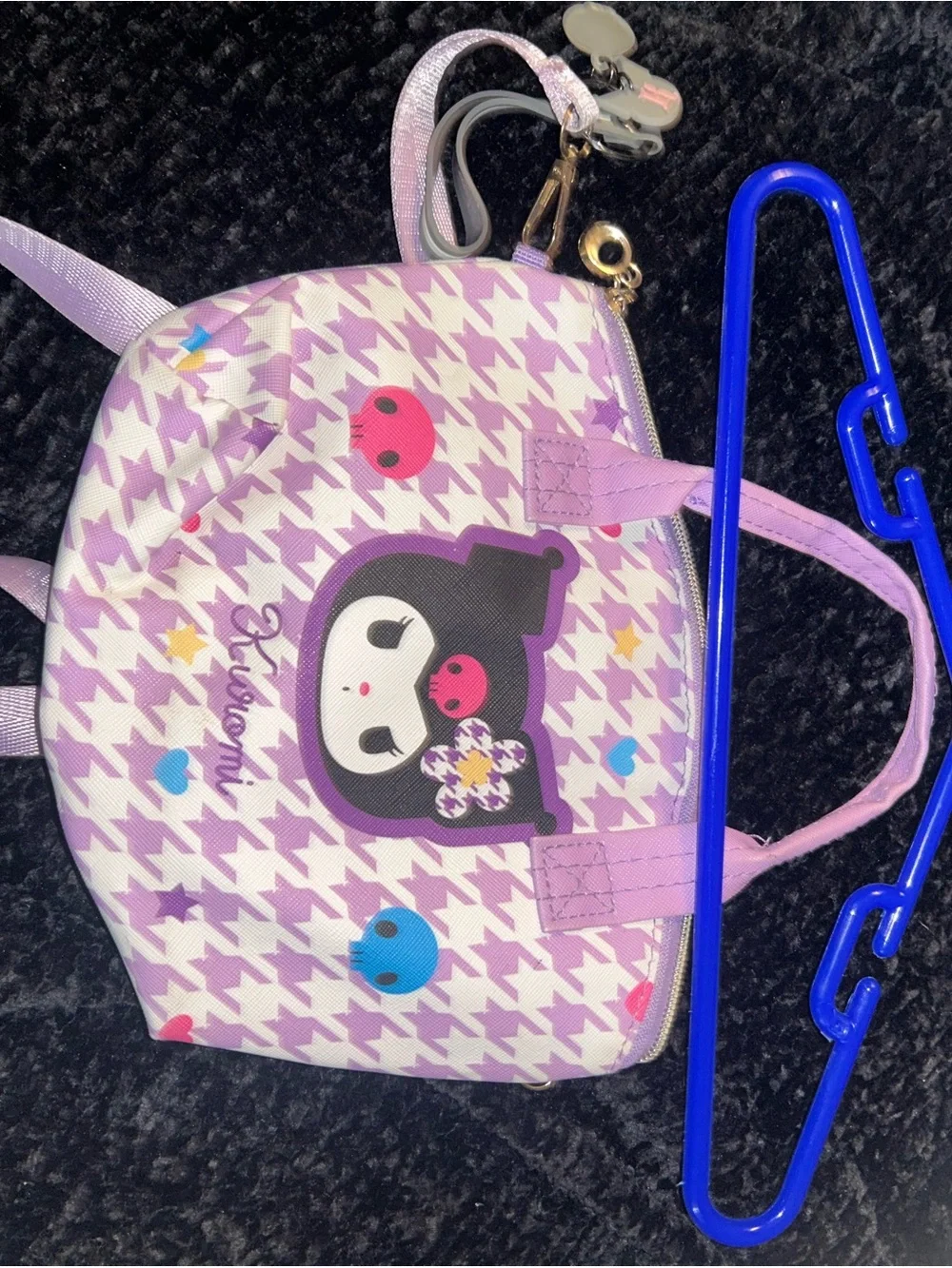 Hello Kitty Kuromi Purple Pink Patterned Kids Handbag